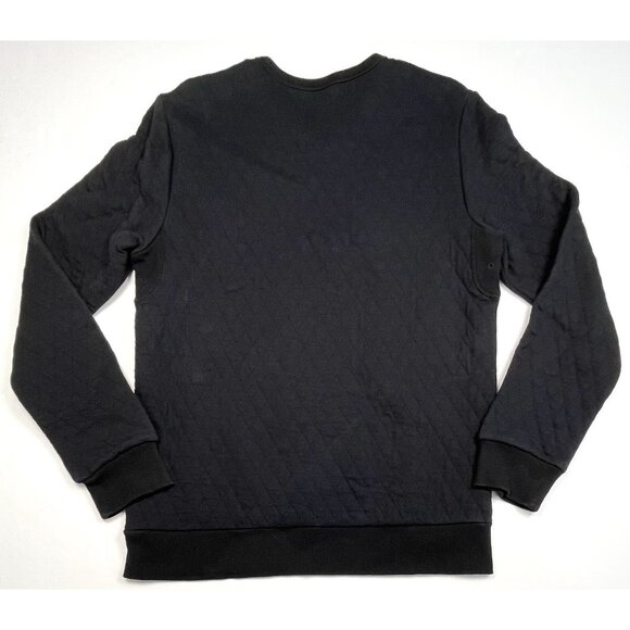 CONVERSE x Jack Purcell Mens MEDIUM Black Quilted L/S Pullover SWEATSHIRT EUC - Picture 2 of 9